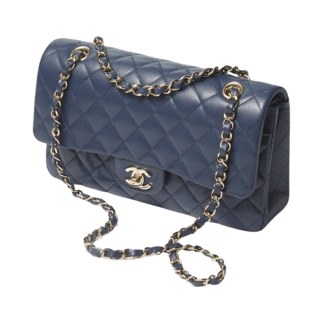 샤넬 클래식 11.12 핸드백 그레인드 샤이니 램스킨 & 골드 메탈 다크 블루(Chanel Classic 11.12 Handbag Grained Shiny Calfskin & Gold Dark Blue) - 2