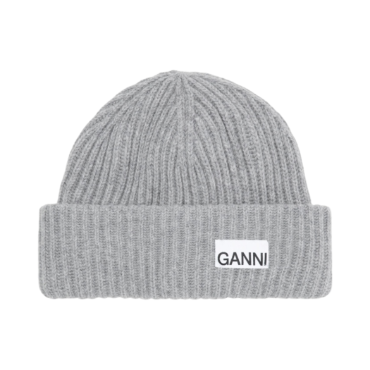 A4429-921 Ganni Wool Beanie Paloma Melange