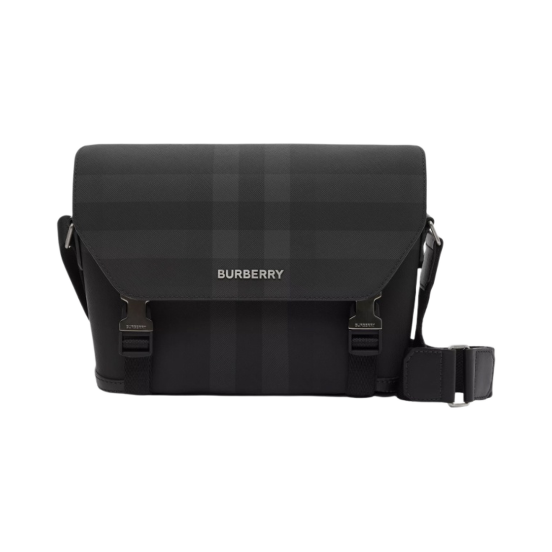 버버리 체크 레더 스몰 메신저백 차콜(Burberry Check Leather Small Messenger Bag Charcoal) - 1