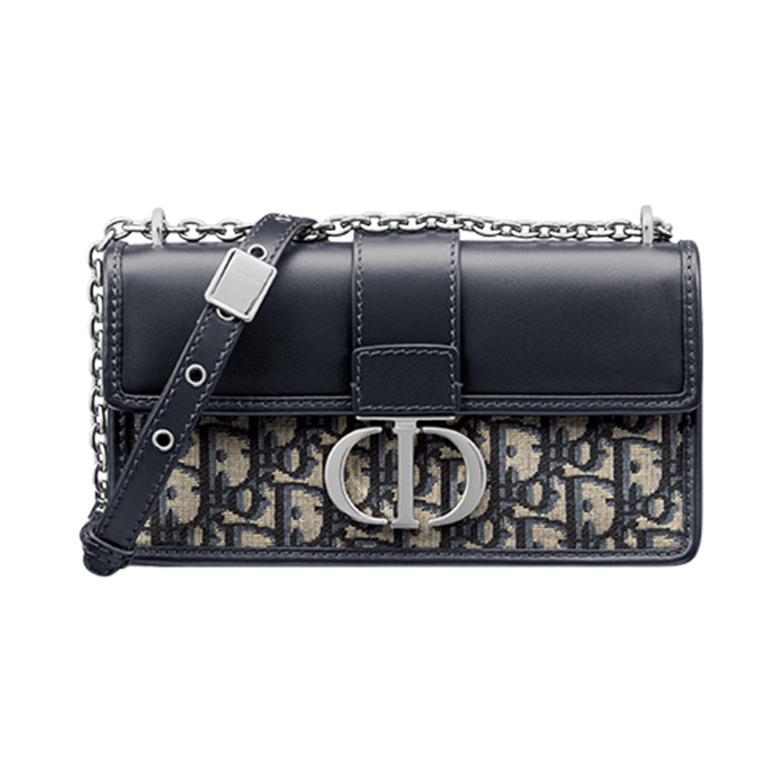 디올 30 몽테인 이스트 웨스트 백 체인 블루 디올 오블리크 자카드 앤 스무스 카프스킨(Dior 30 Montaigne East West Bag with Chain Blue Dior Oblique Jacquard and Smooth Calfskin) - 1