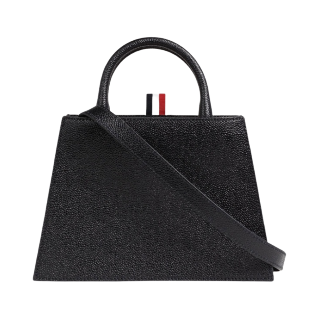 톰브라운 페블 그레인 레더 미니 트라페즈 토트백 블랙(Thom Browne Pebble Grain Leather Mini Trapeze Tote Bag Black) - 2