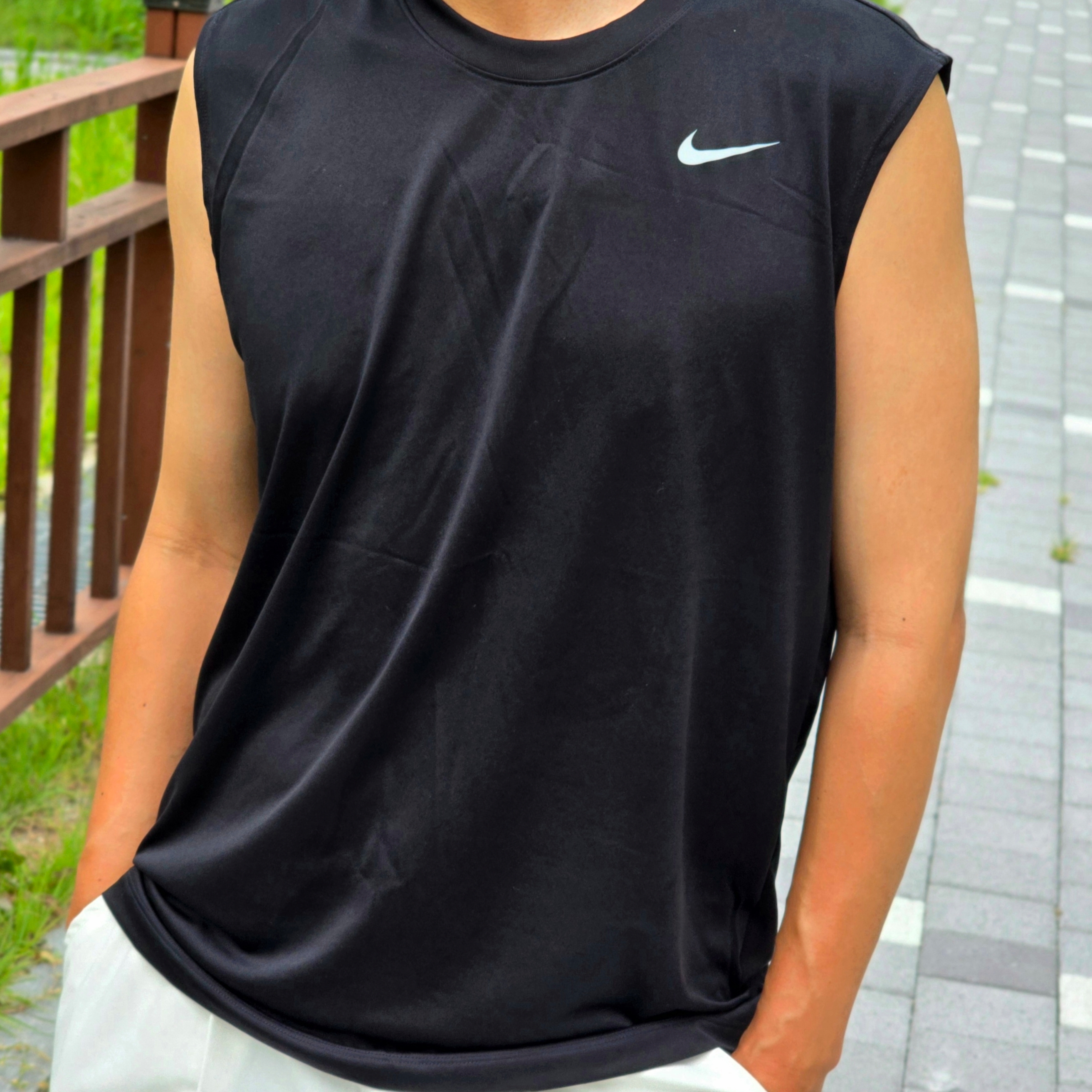 Nike Dri-Fit Legend Sleeveless Fitness T-Shirt Black - Asia 착용 스타일
