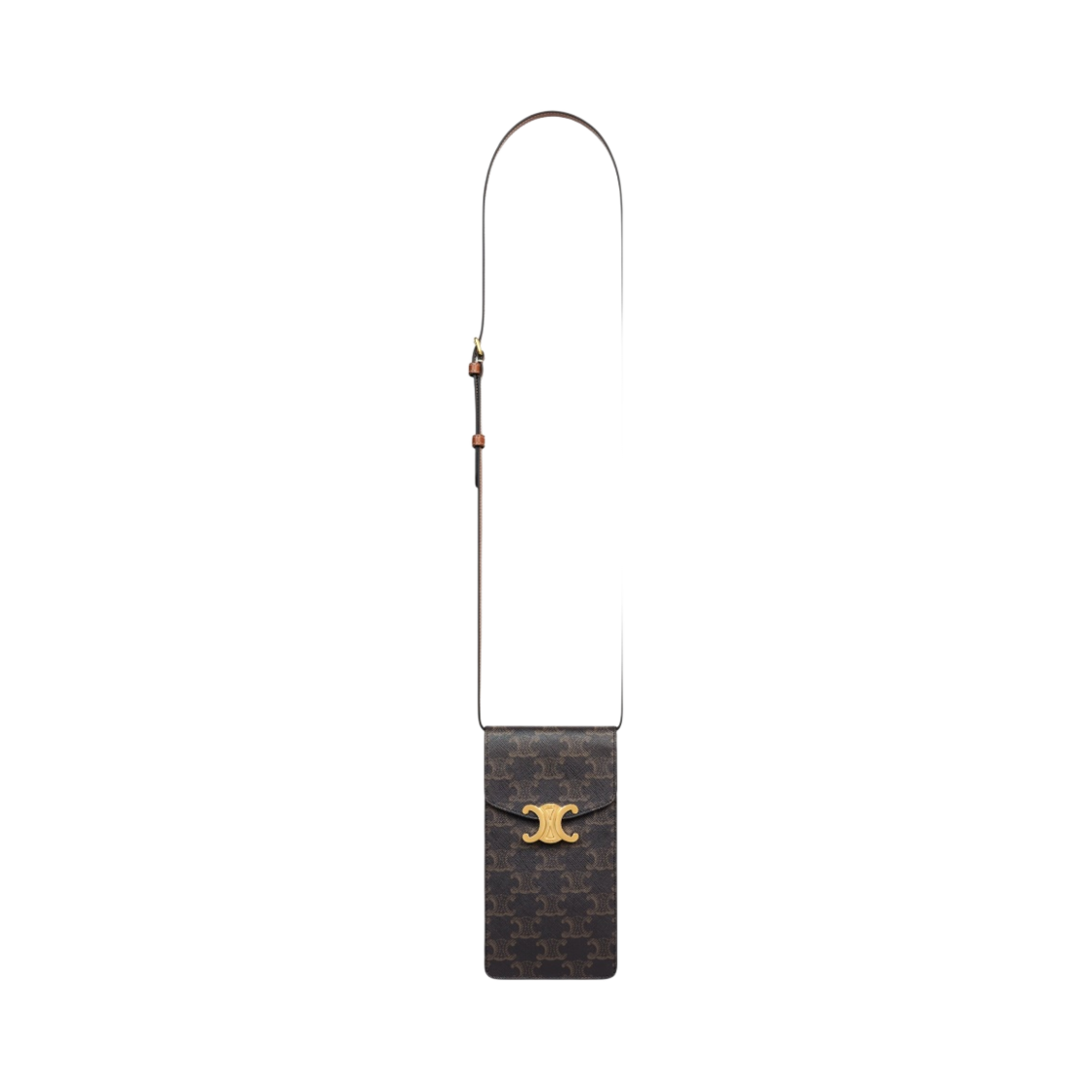 셀린느 트리옹프 캔버스 & 카프스킨 버티컬 폰 파우치 트리옹프 탄(Celine Vertical Phone Pouch Triomphe in Triomphe Canvas and Calfskin Tan) - 3