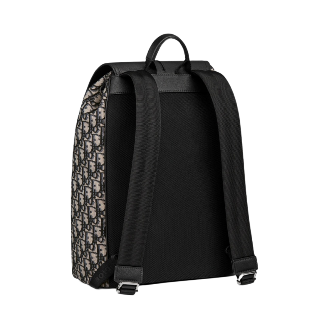 디올 모션 백팩 블랙 그레인드 카프스킨 베이지 & 블랙 디올 오블리크 자카드(Dior Motion Backpack Black Grained Calfskin Beige & Black Dior Oblique Jacquard) - 4