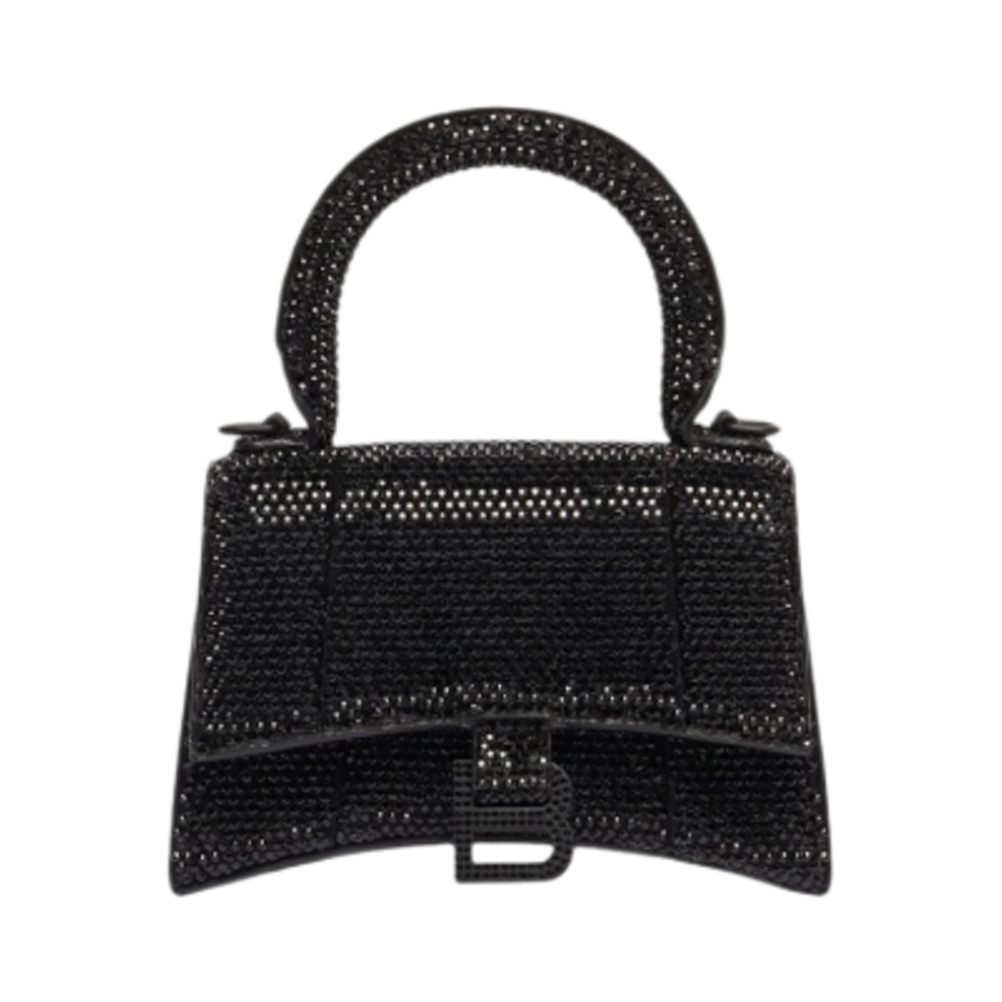발렌시아가 아워글래스 체인 라인스톤 미니 핸드백 블랙(Balenciaga Hourglass Mini Handbag with Chain and Rhinestones Black) - 1