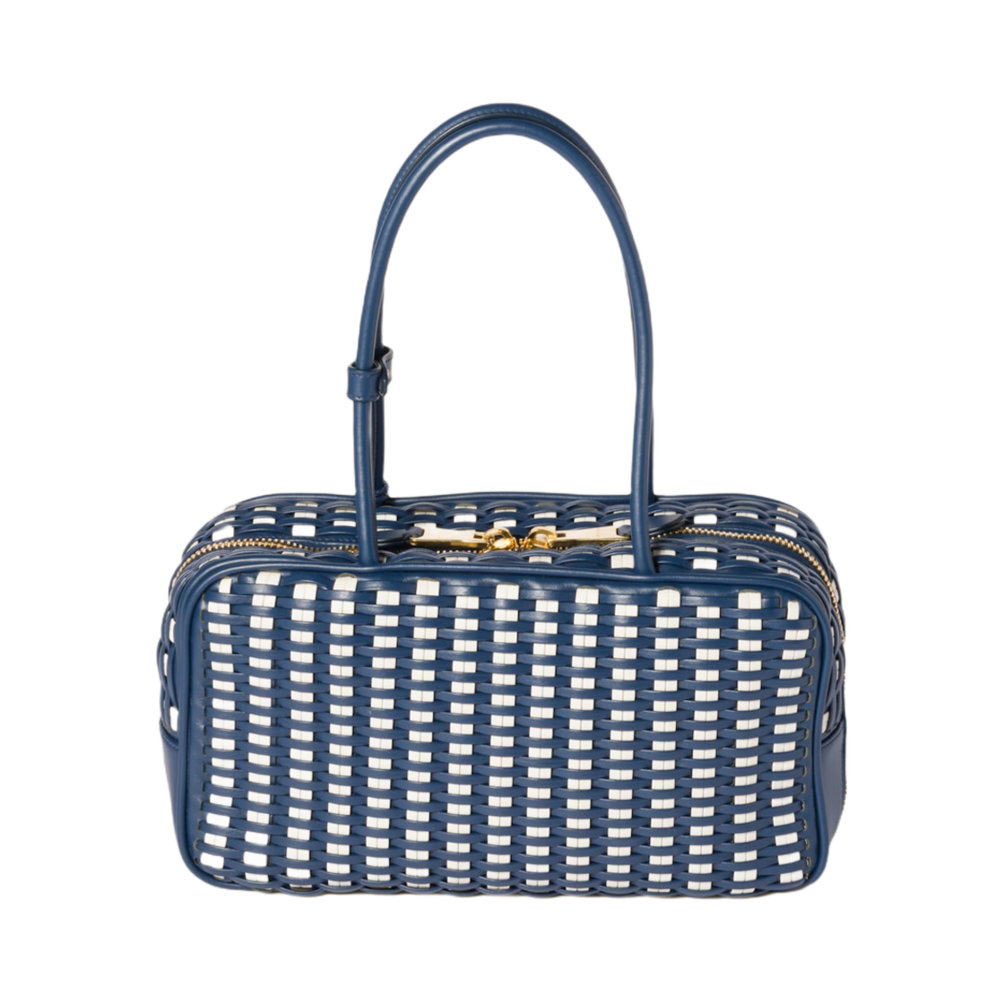 미우 미우 레더 보 백 콘플라워 블루 화이트(Miu Miu Leather Beau Bag Cornflower Blue White) - 2