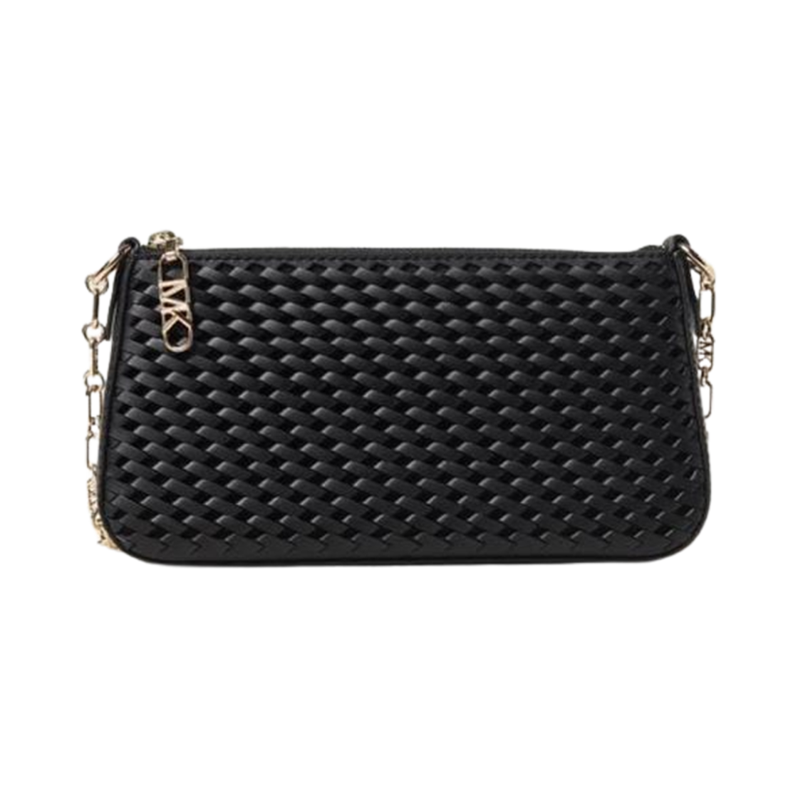 마이클 코어스 엠파이어 미디움 우븐 레더 체인 링크 포쉐트 블랙(Michael Kors Empire Medium Woven Leather Chain Link Pochette Black)