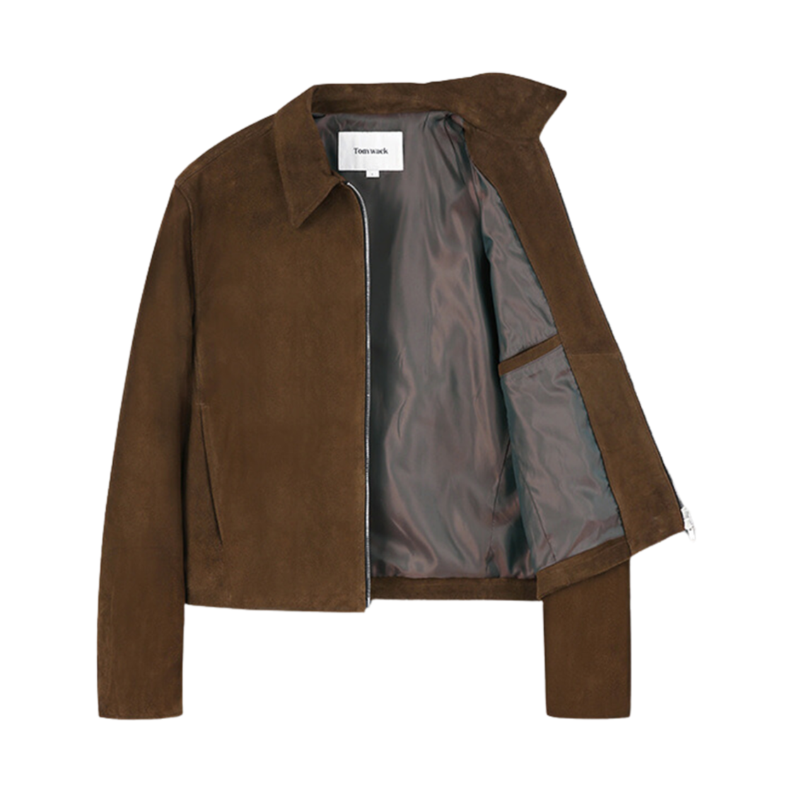 (W) 토니웩 스웨이드 지퍼 블루종 자켓 올리브 브라운((W) Tonywack Suede Zippered Blouson Jacket Olive Brown) - 3