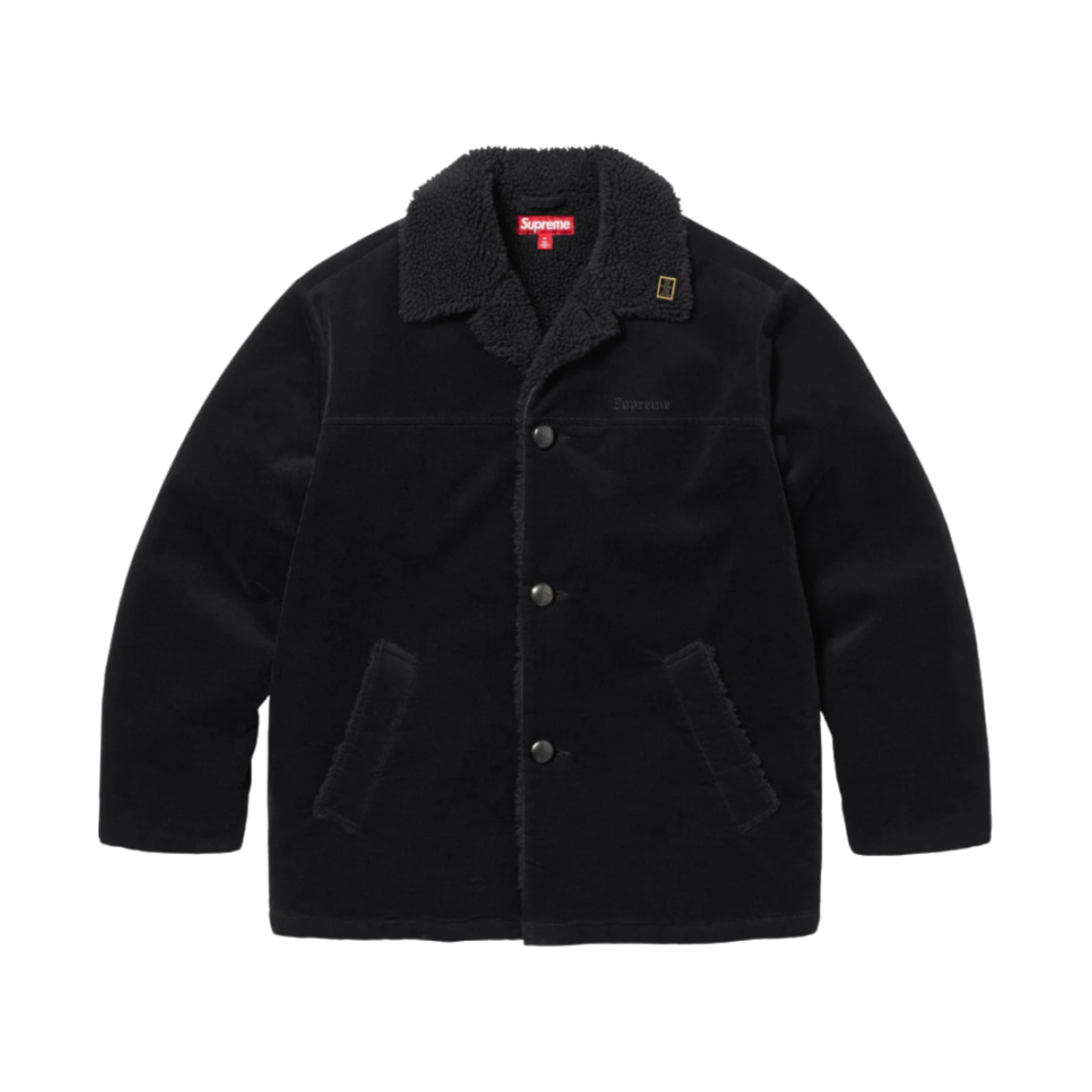 슈프림 킨더만 언컷 코듀로이 카 코트 블랙 - 24FW(Supreme Kindermann Uncut Corduroy Car Coat Black - 24FW)