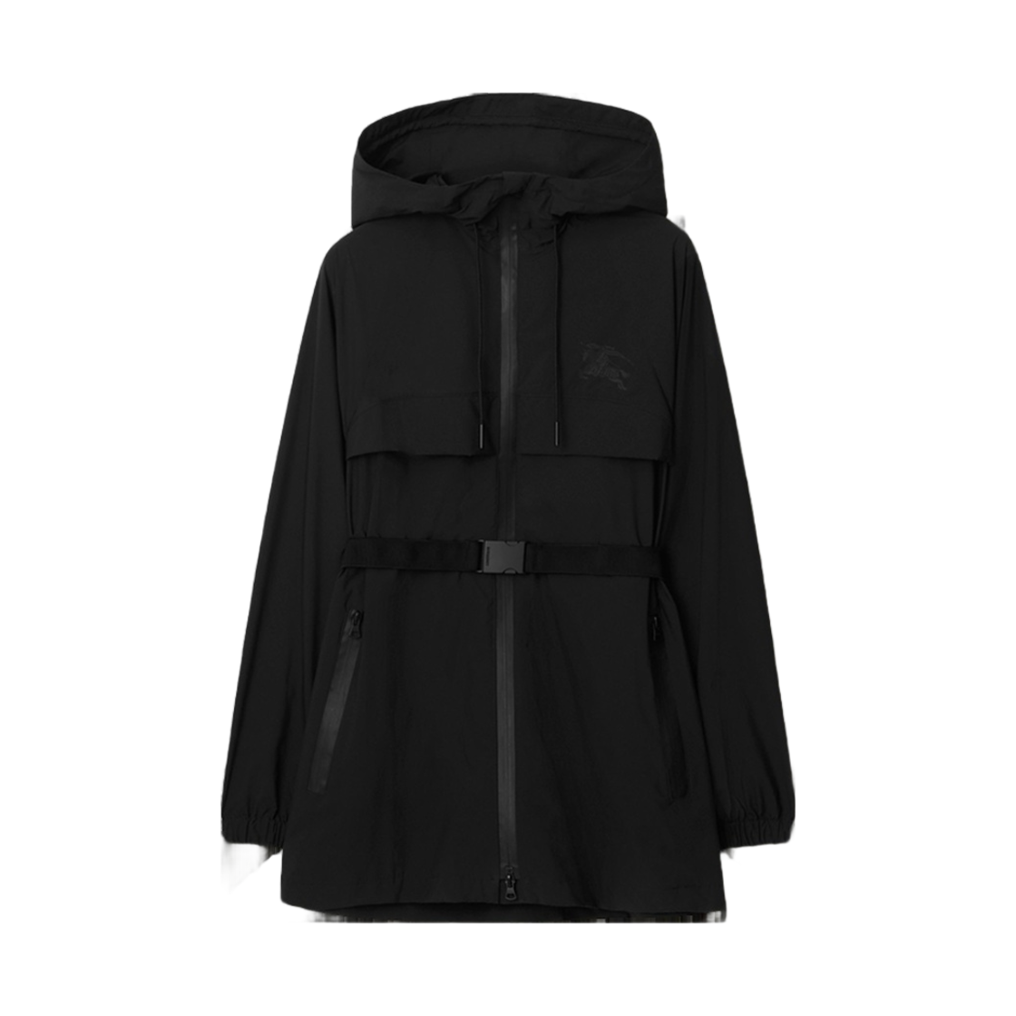 8071387 (W) Burberry EKD Print Belted Short Parka Black