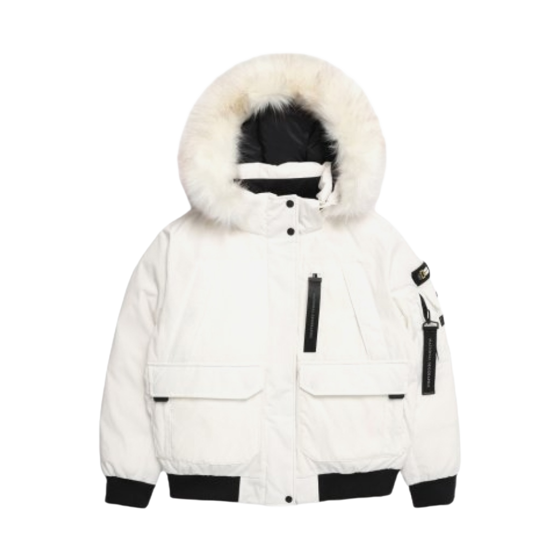 N224WDW030/N224WDW930 (W) National Geographic Taruga Fur Trim Hood Goose Down Jumper Sugar Swizzle Ivory