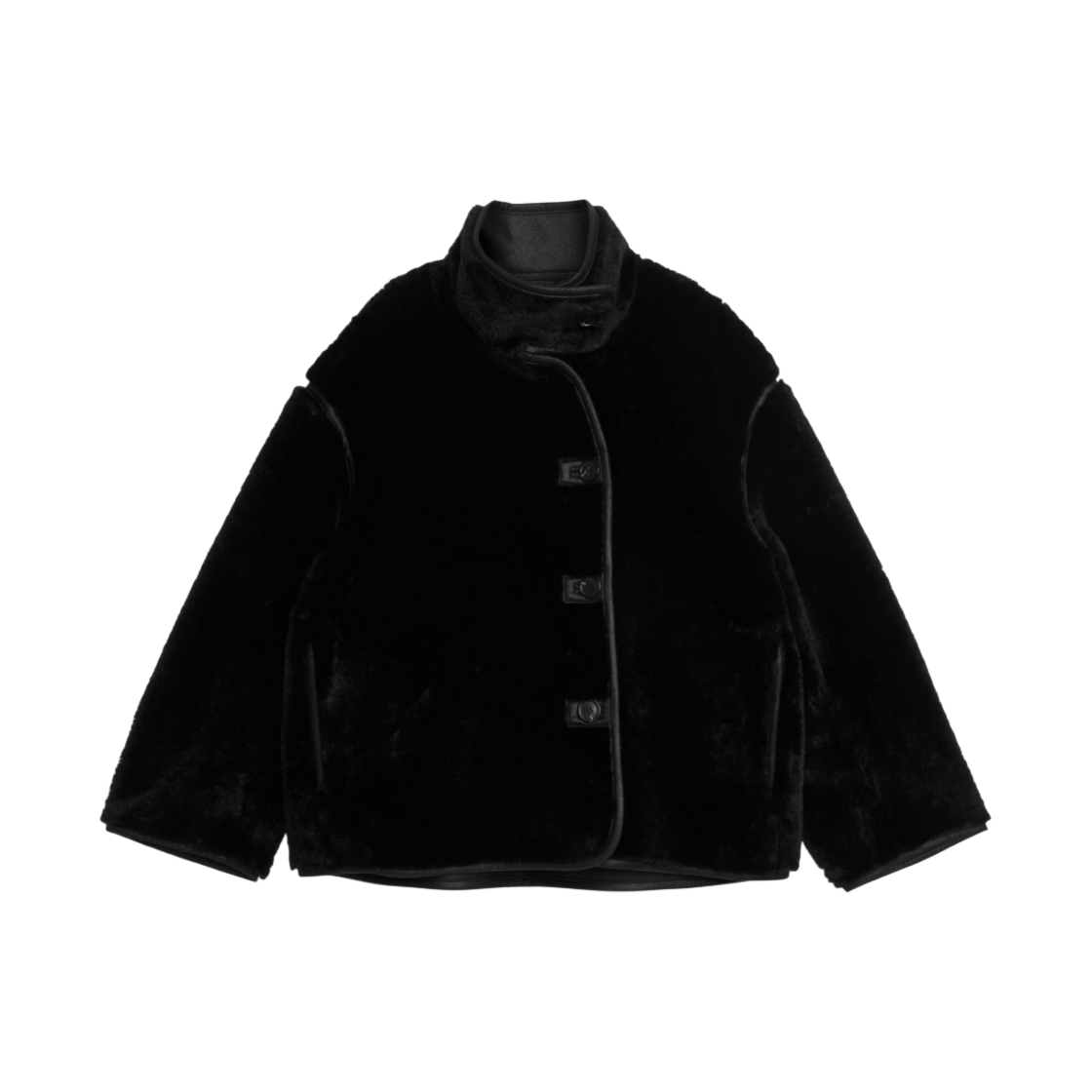 (W) 아르켓 포 퍼 자켓 블랙((W) Arket Faux Fur Jacket Black)