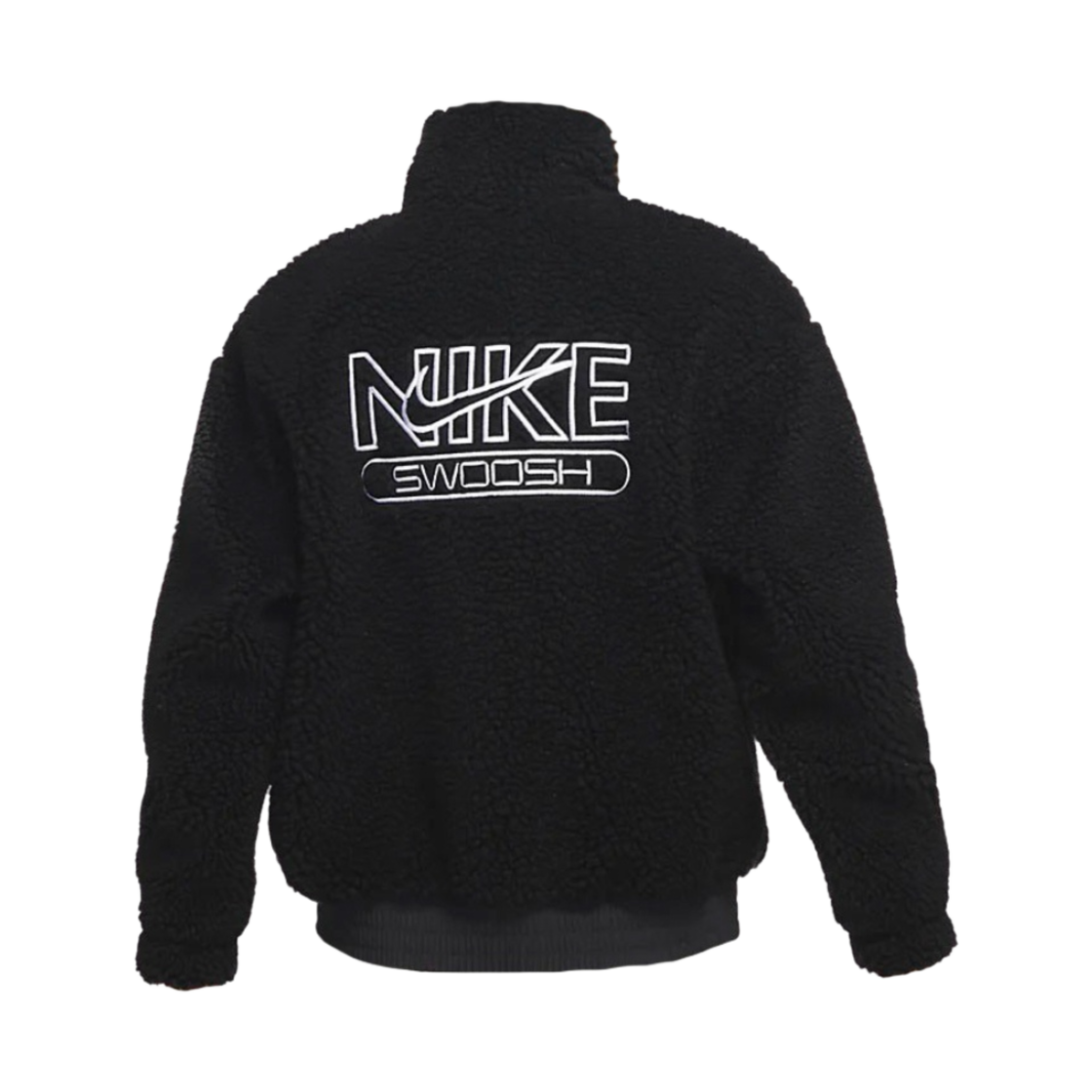 (W) 나이키 NSW 스우시 플러시 자켓 블랙 - 아시아((W) Nike NSW Swoosh Plush Jacket Black - Asia) - 2