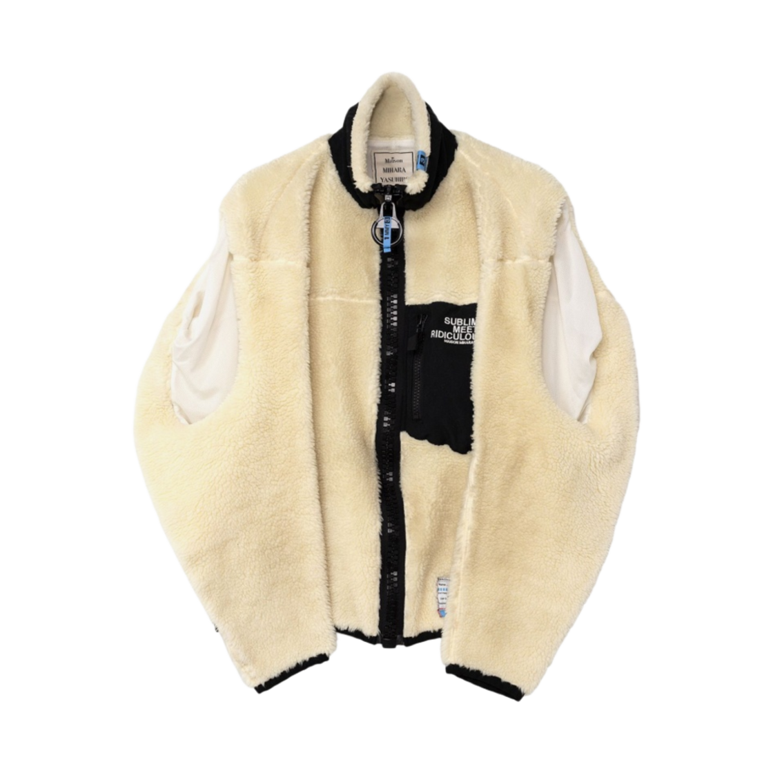 메종 미하라 야스히로 할로우드 아웃 보아 베스트 화이트(Maison Mihara Yasuhiro Hollowed Out Boa Vest White)