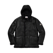 Supreme x Stone Island Hand-Painted Hooded Shearling Jacket Black - 20FW