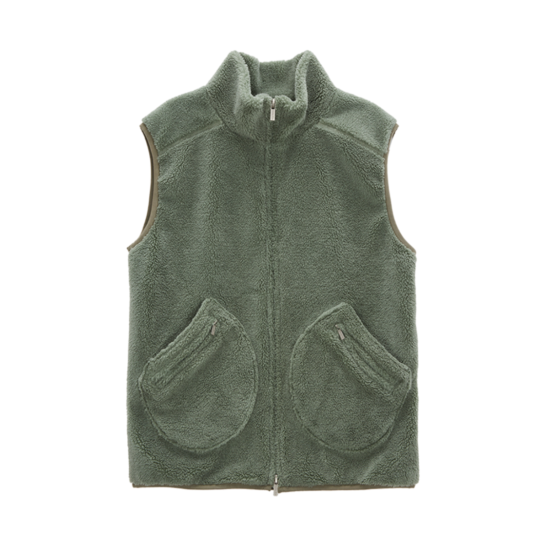MK239OVT005MMT (W) Matin Kim Round Pocket Fleece Vest Mint