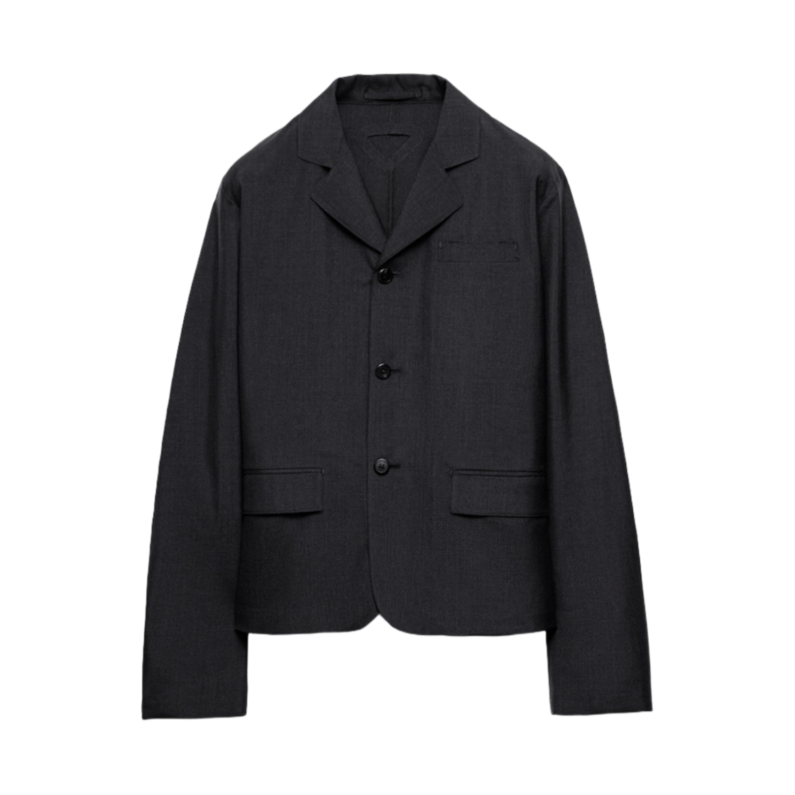 프라다 싱글 브레스티드 울 앤 실크 자켓 블랙(Prada Single-Breasted Wool and Silk Jacket Black) - 1