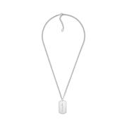 Dior CD Couture Plate Pendant Necklace Silver Finish Brass