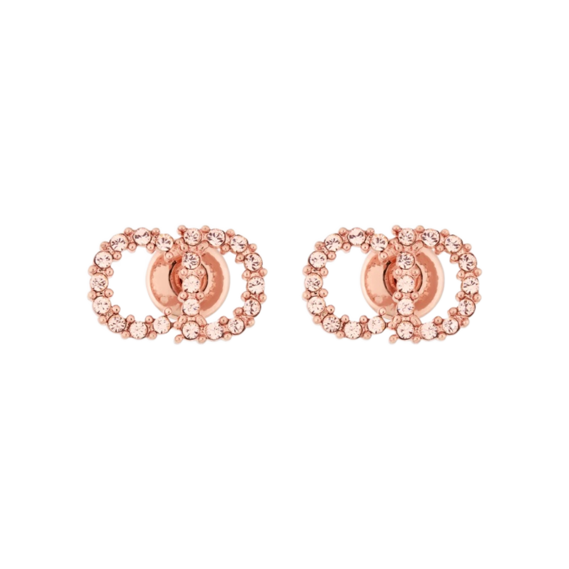 (W) 디올 클레어 D 룬 이어링 핑크 피니쉬 메탈 핑크 크리스탈((W) Dior Clair D Lune Earrings Pink Finish Metal Pink Crystals) - 1