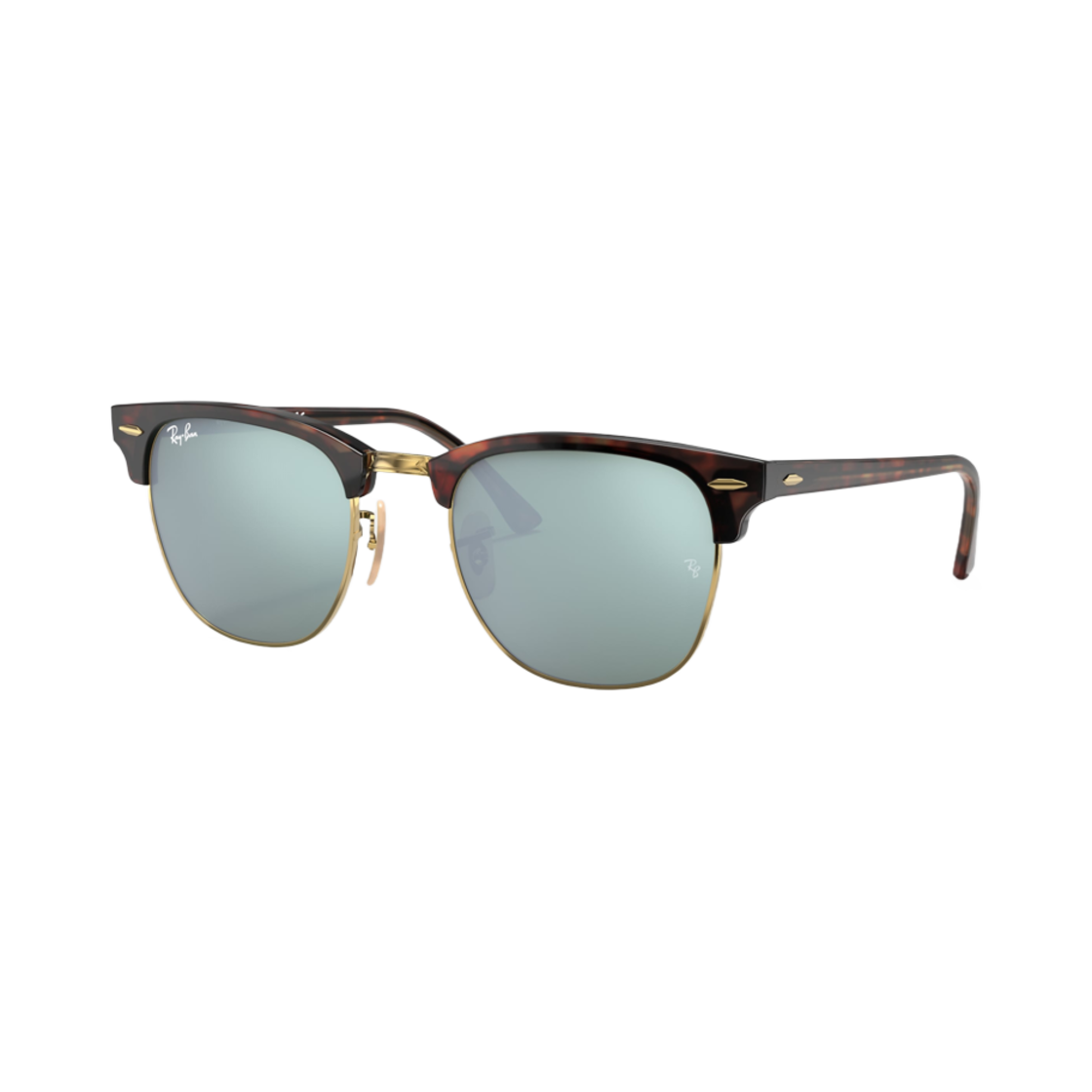 레이밴 클럽마스터 매트 하바나 골드 프레임 실버 미러 렌즈(Ray-Ban Clubmaster Matte Havana On Gold Frame Silver Mirror Lenses) - 1