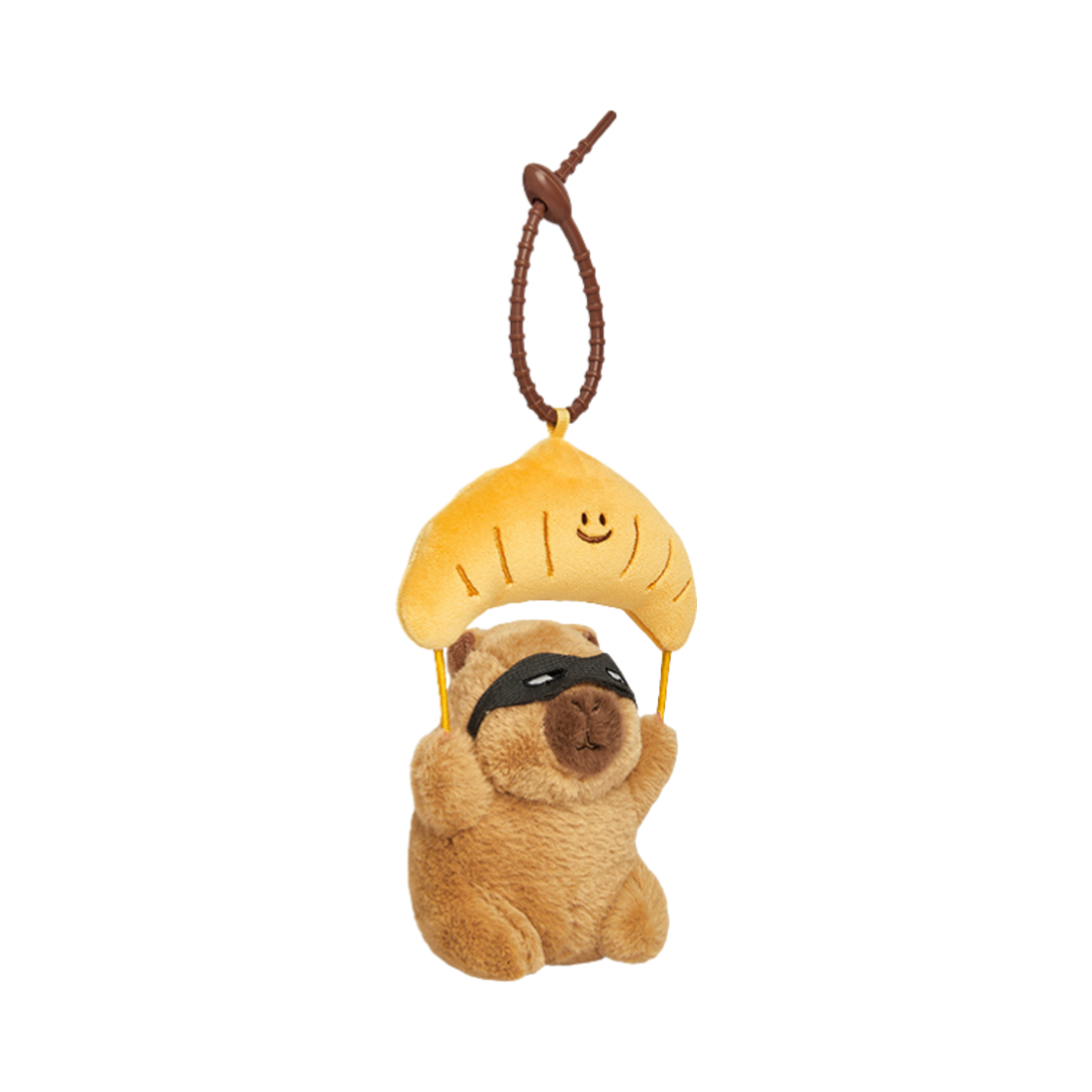 더 그린 파티 카피바라 크루아상 파라슈트 시프 키체인 브라운(The Green Party Capybara Croissant Parachute Thief Keychain Brown)