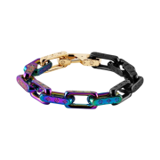 Louis Vuitton Monogram Colors Bracelet Black Gold Multicolor