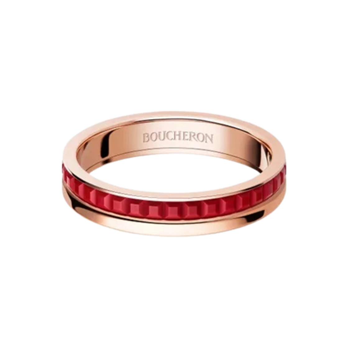 부쉐론 콰트로 레드 에디션 미니 링 18K 핑크 골드 레드 세라믹(Boucheron Quatre Red Edition Mini Ring 18K Pink Gold Red Ceramic)
