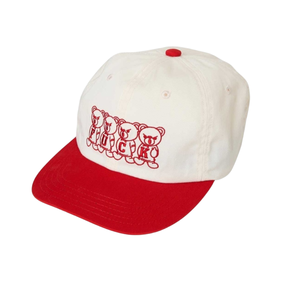 (W) 히스테릭 글래머 Fxxk 베어 자수 캡 레드((W) Hysteric Glamour Fxxk Bears Embroidery Cap Red) - 1