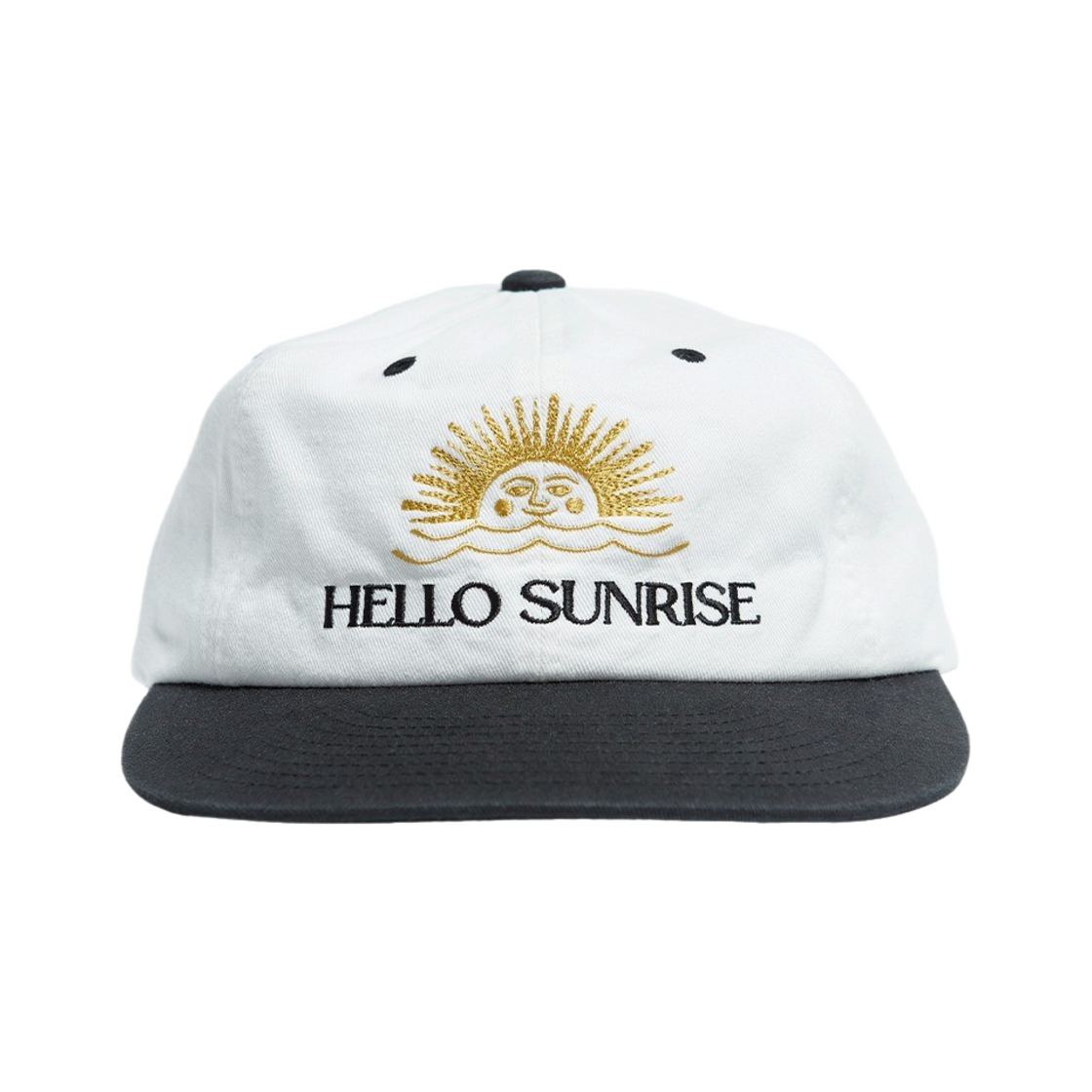 헬로선라이즈 투톤 워시드 OG 로고 6패널 캡 화이트 블랙(Hello Sunrise  Two Tone Washed OG Logo 6panel Cap Off White & Black)