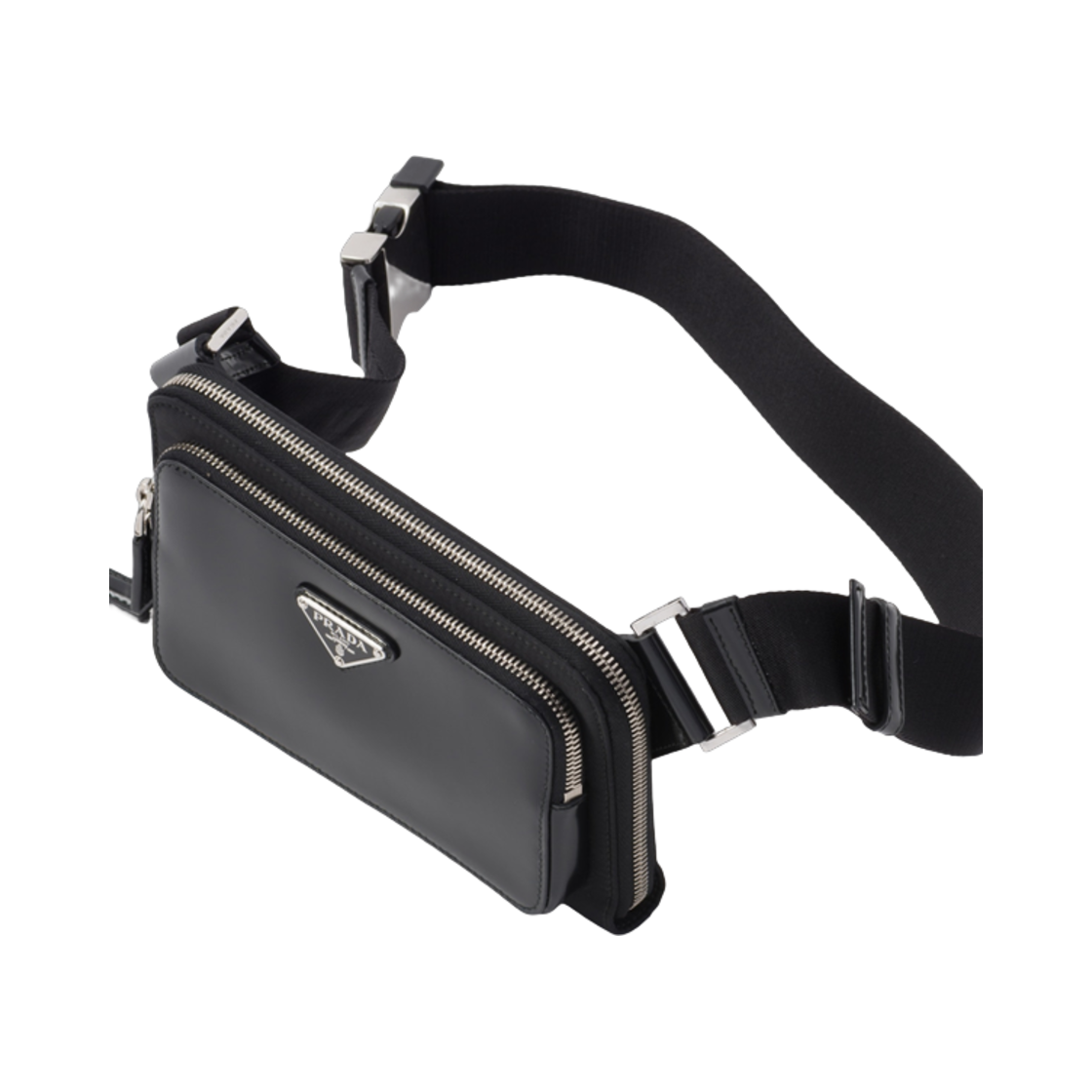 프라다 리나일론 브러쉬드 레더 숄더백 블랙(Prada Re-Nylon Brushed Leather Shoulder Bag Black) - 2