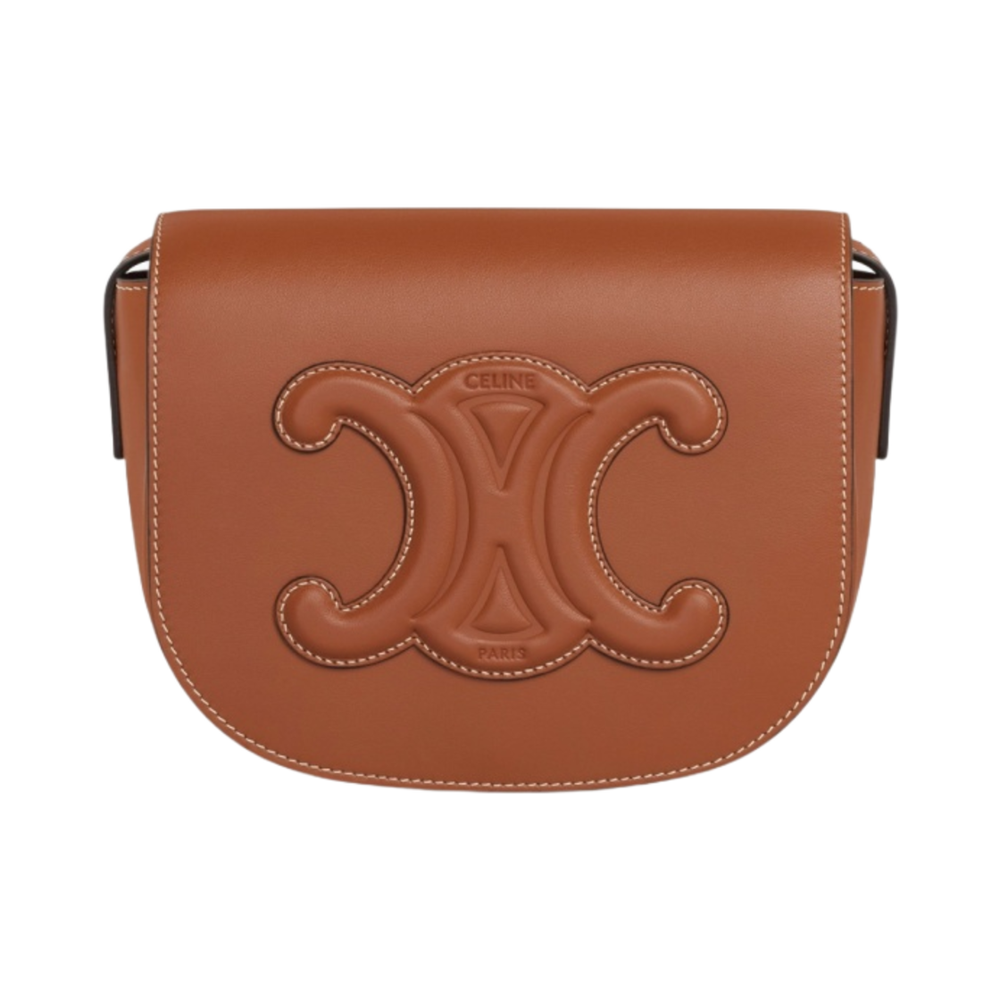 198263DU3-04LU Celine Folco Cuir Triomphe in Smooth Calfskin Tan