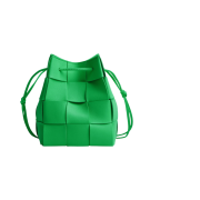 Bottega Veneta Small Leather Cassette Bucket Bag Parakeet