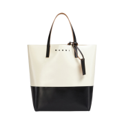 Marni Tribeca Shopping Bag Silkwhite Black