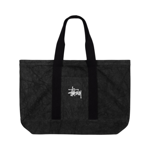 134253 Stussy Canvas Extra Large Tote Bag Washed Black