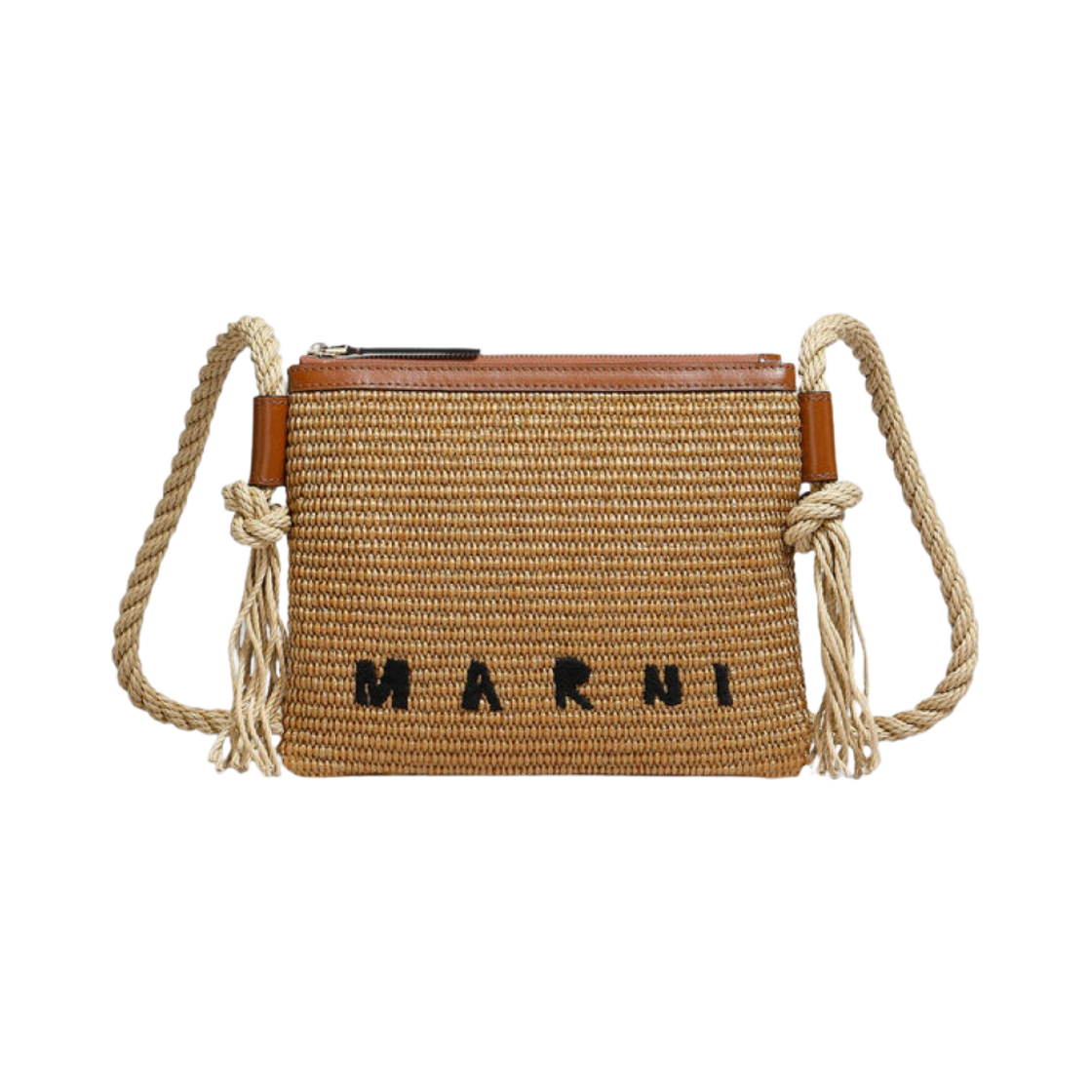 PHMO0011U1-P3860-00M50 Marni Marcel Summer Rope Stripe Shoulder Bag Rawsienna