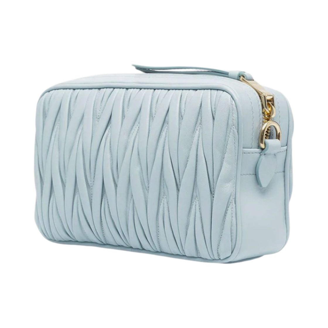 미우 미우 마테라쎄 나파 가죽 숄더백 스카이 블루(Miu Miu Matelasse Nappa Leather Shoulder Bag Sky Blue) - 2