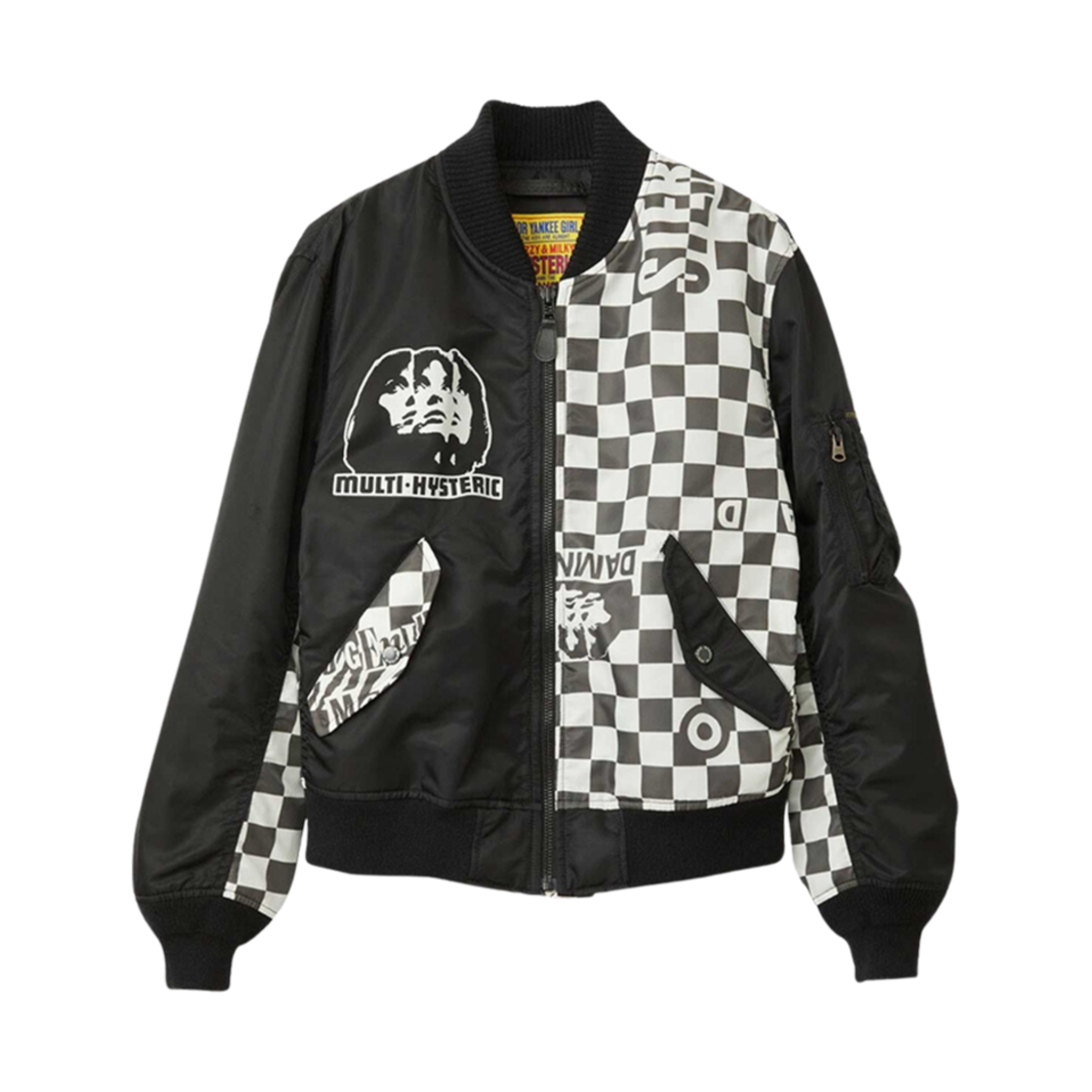 01243AB02 (W) Hysteric Glamour Multi Hysteric Woman Scratch MA-1 Jacket Black