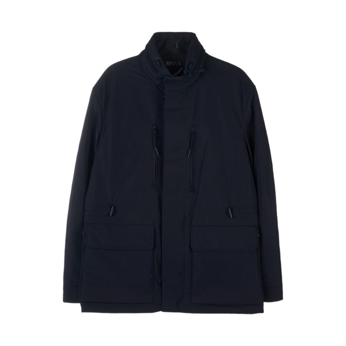 UAT34-A201-531 Zegna Nylon and Wool Field Jacket Navy Blue