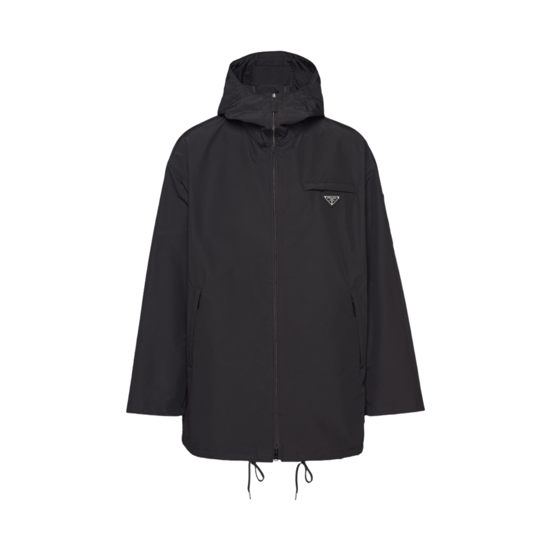 SGN847-U43-F0002 Prada Technical Poplin Raincoat Black