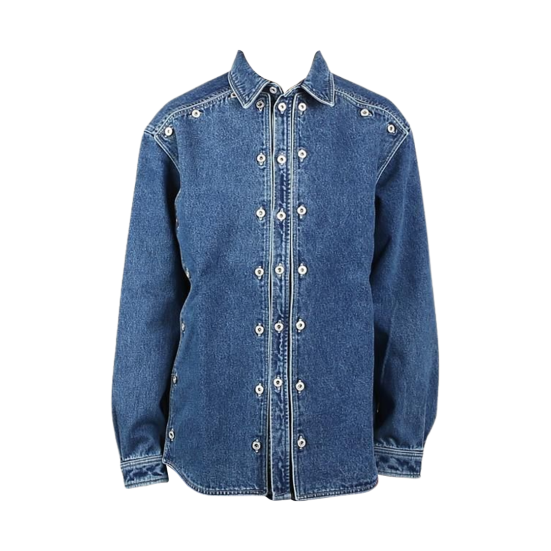 와이프로젝트 클래식 버튼 패널 데님 오버셔츠 네이비 - 23SS(Y/Project Classic Button Panelles Denim Overshirt Navy - 23SS)