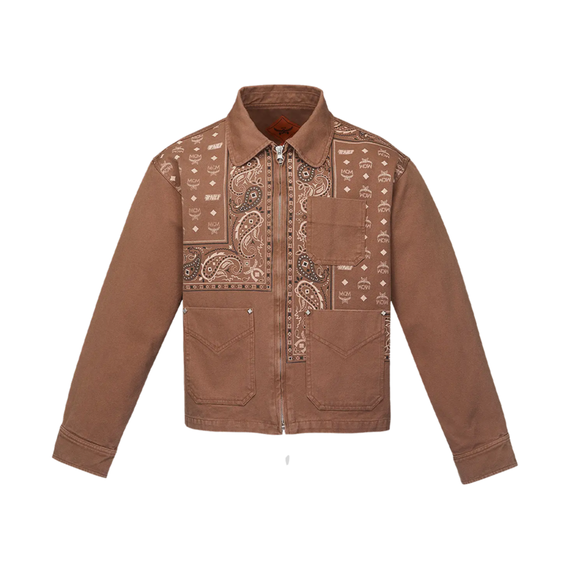 MHJFSMM144A MCM x Kasina Cotton Oxford Work Jacket Washed Cognac