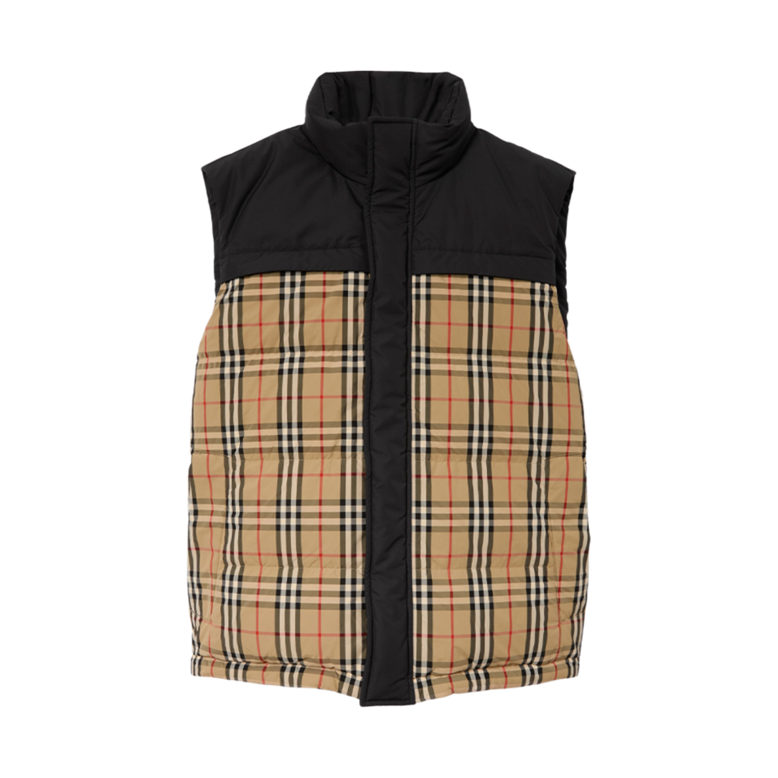 버버리 체크 패널 리버시블 질레 아카이브 베이지(Burberry Check Panel Reversible Gilet Archive Beige) - 1
