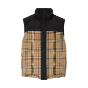 Burberry Check Panel Reversible Gilet Archive Beige