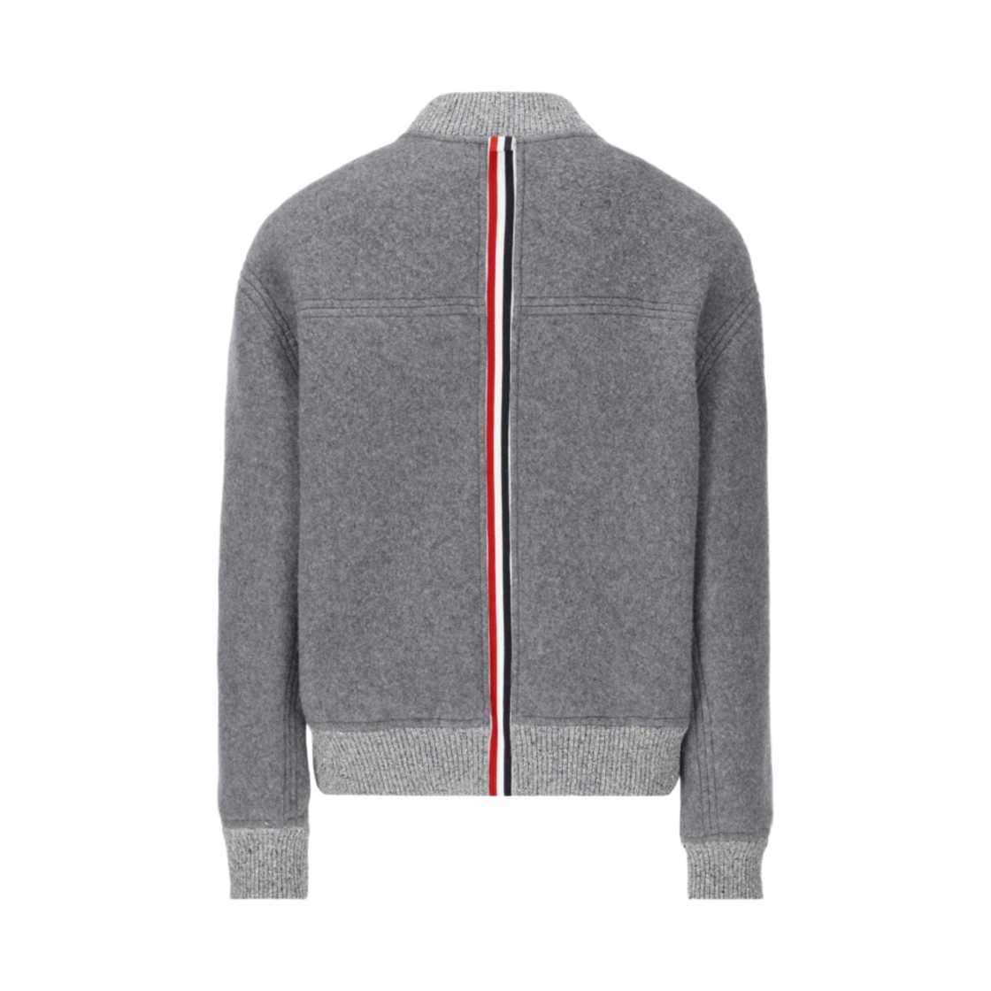 톰브라운 울 플리스 스트라이프 봄버 라이트 그레이(Thom Browne Wool Fleece Stripe Bomber Light Grey) - 2