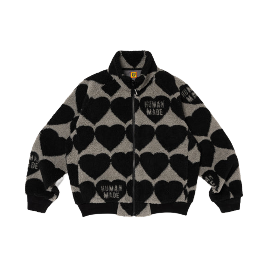 HM28JK040 Human Made Heart Fleece Jacket Black