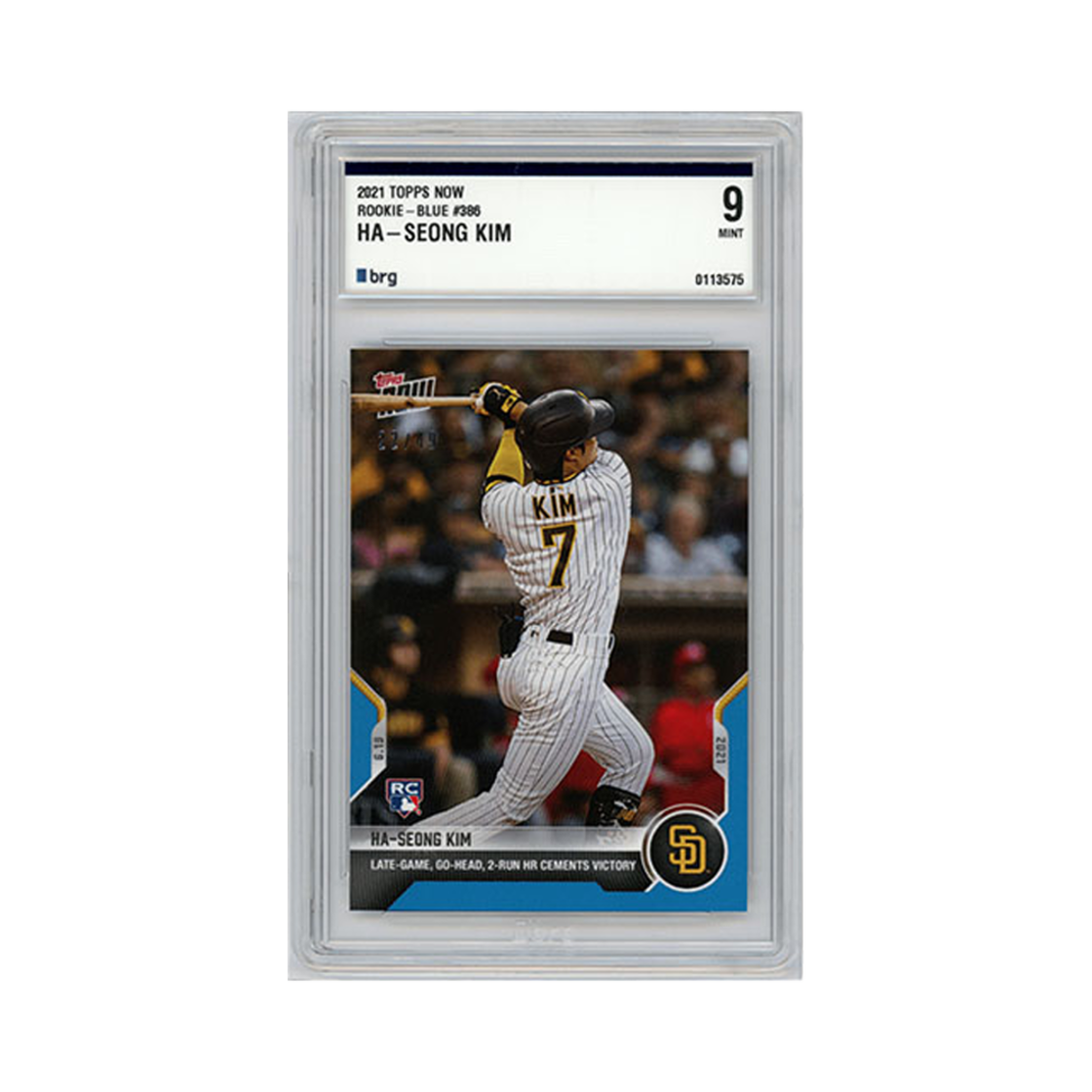 비알지 2021 탑스 나우 루키 블루 김하성 22/49(BRG 2021 Topps Now Rookie Blue #386 RC Ha-Sung Kim 22/49 BRG 9) - 1