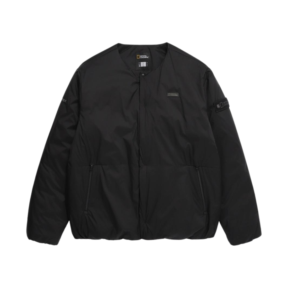 N244MDW240 National Geographic Tornier U Neck Stitch Lightweight Goose Down Jumper Carbon Black