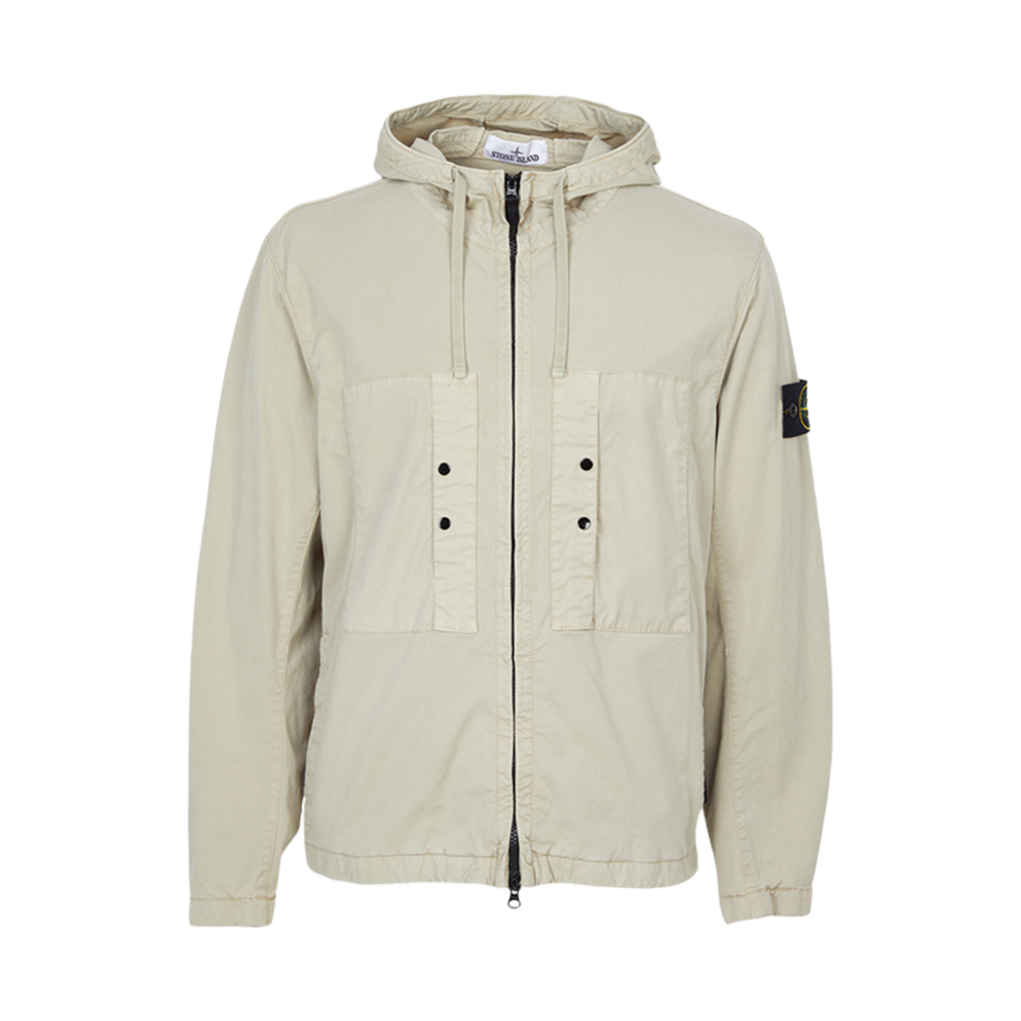 K1S1541000-91S0010-V009A Stone Island 4100091 Supima Cotton Twill Stretch-TC Chest Pockets Anti Drop Hooded Jacket Beige - 25SS