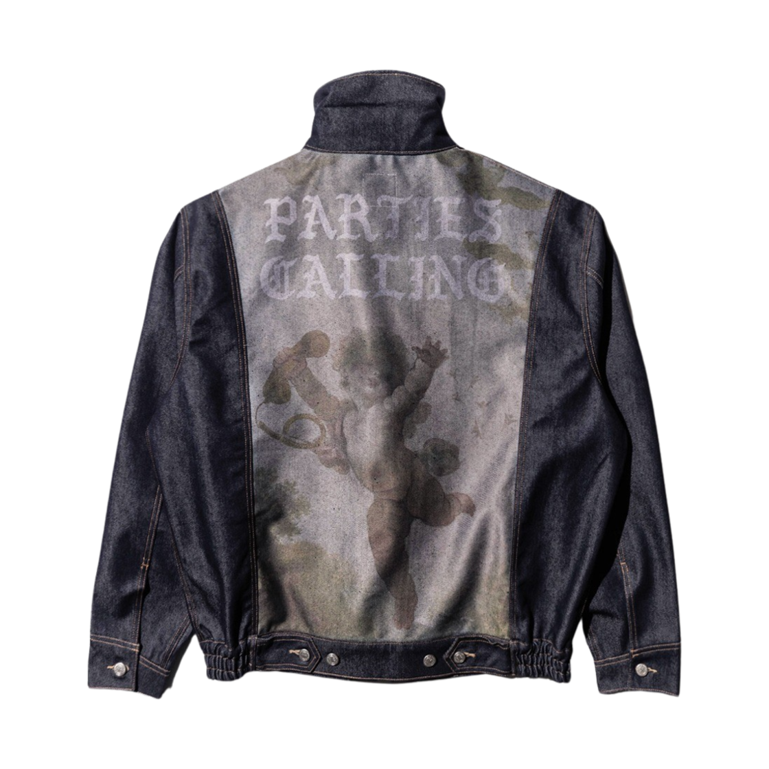 PDPJK01DI1 Punch Drunk Parties Backing Parties Raw Denim Jacket Dark Indigo