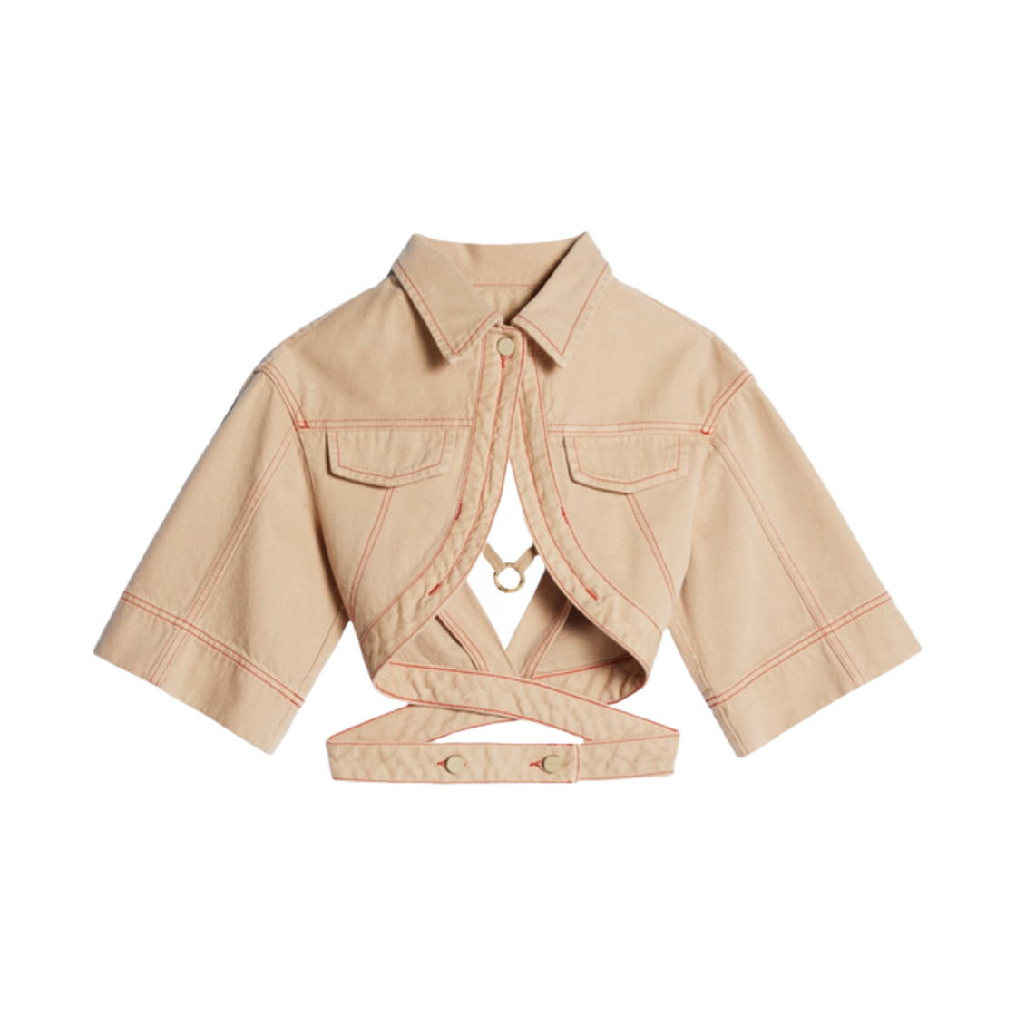 (W) 자크뮈스 르 오 드 니메스 유마 베이지 테라코타((W) Jacquemus Le Haut De Nimes Yuma Beige Terracotta) - 1